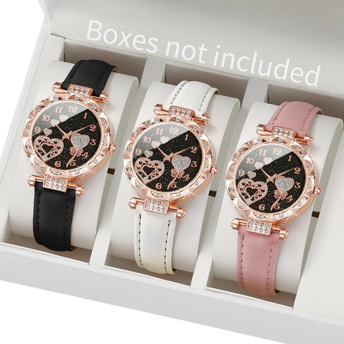 Fashion Crystal Love Butterfly Bracelet Quartz Watch Set